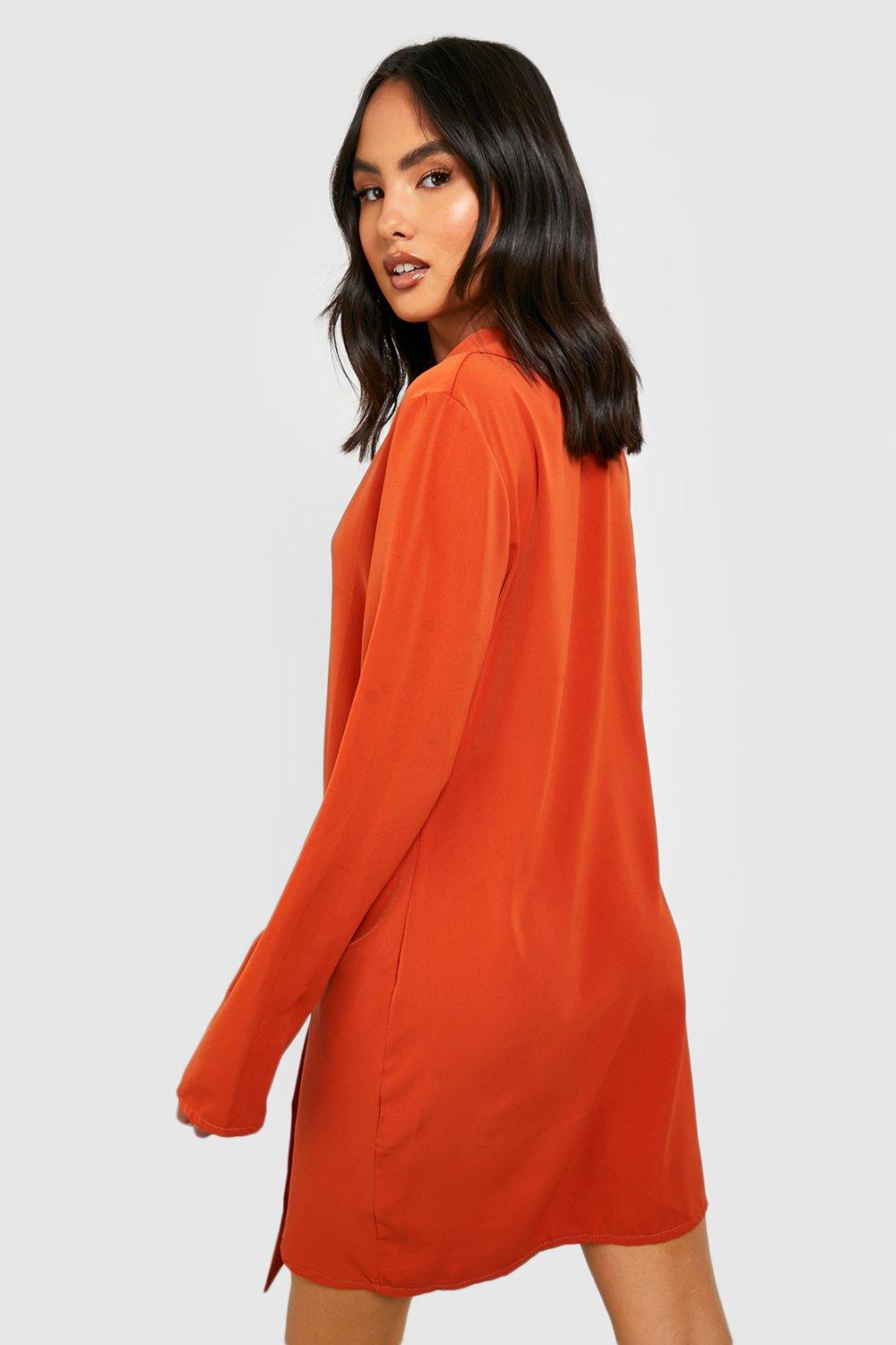 Boohoo burnt hot sale orange dress